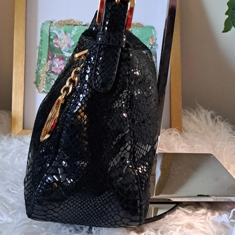 Michael Kors Snakeskin Embossed  Shoulder Bag